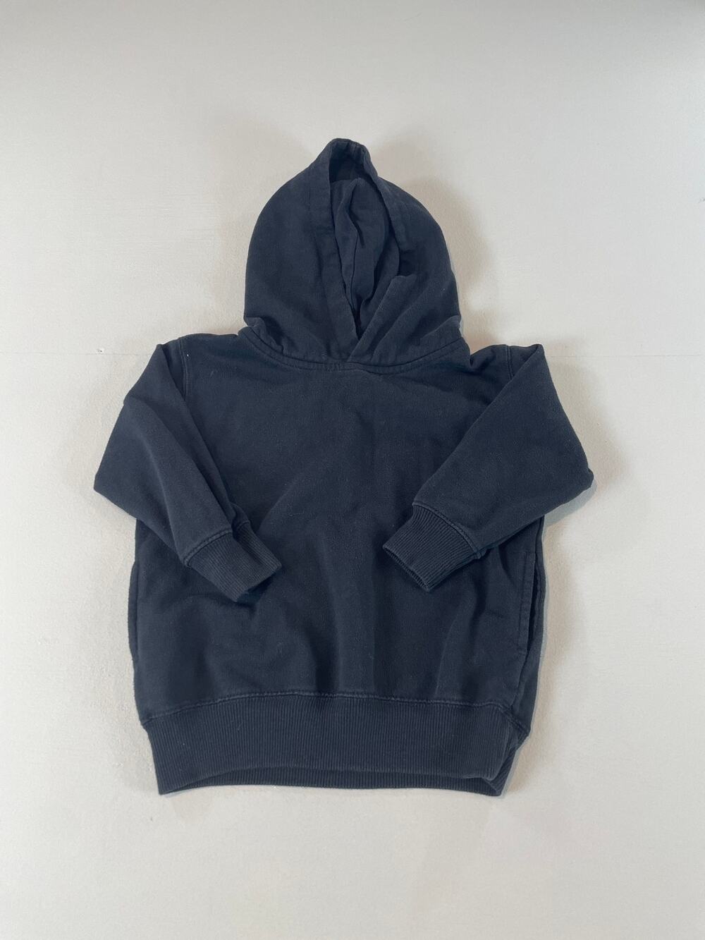 Rabbit Skins Pullover Hoodie Size 4 Black Cotton Poly Fleece